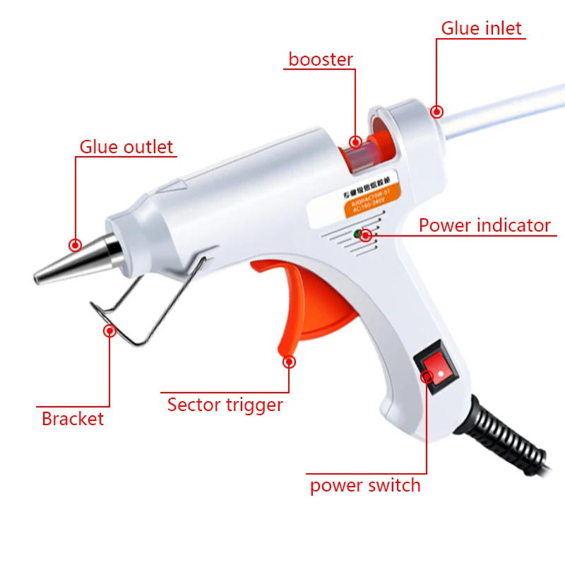 Imagem -03 - Pistola de Cola Elétrica Quente com Cola Transparente Pistola de Silicone Quente sem Fio Ferramenta Elétrica Ferramenta de Reparo Home Gift 7x100 mm 90w