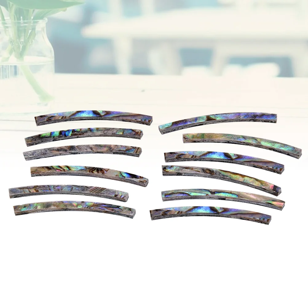 

12Pcs Paua Abalone Curved Strips Guitar Rosette Natural Shell Inlay Sound Hole Guitar Decoration Rosette Shell