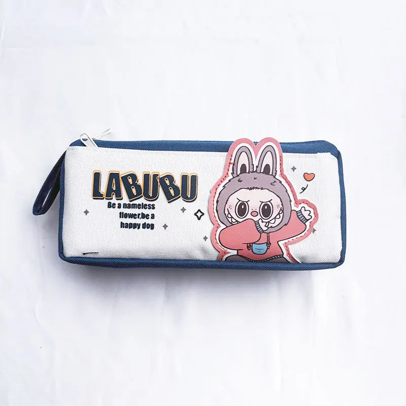 Dulce niños MINISO Anime Kawaii Labubu bolsa de bolígrafos de gran capacidad lindo estuche escolar de dibujos animados regalos encantadores para niños