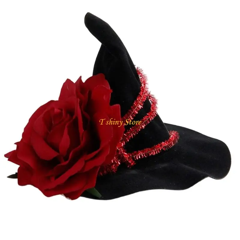 

N58F Creative Halloween Hair Clip With Spiders Flower And Decoration Costume Accessory Elegant Witch Headpiece