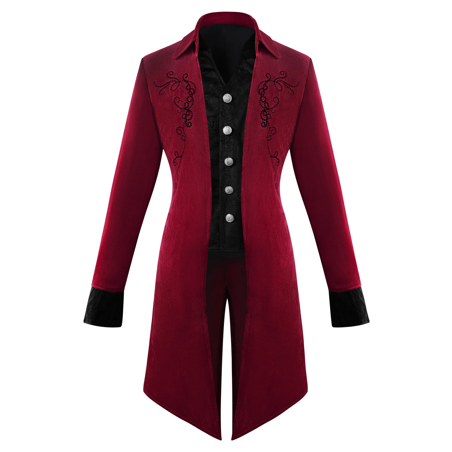 Halloween Medieval Cosplay Men's Jacket Coat Steampunk Gothic Tailcoat Vintage Victorian Tuxedo Stage Performance Clothing view 5