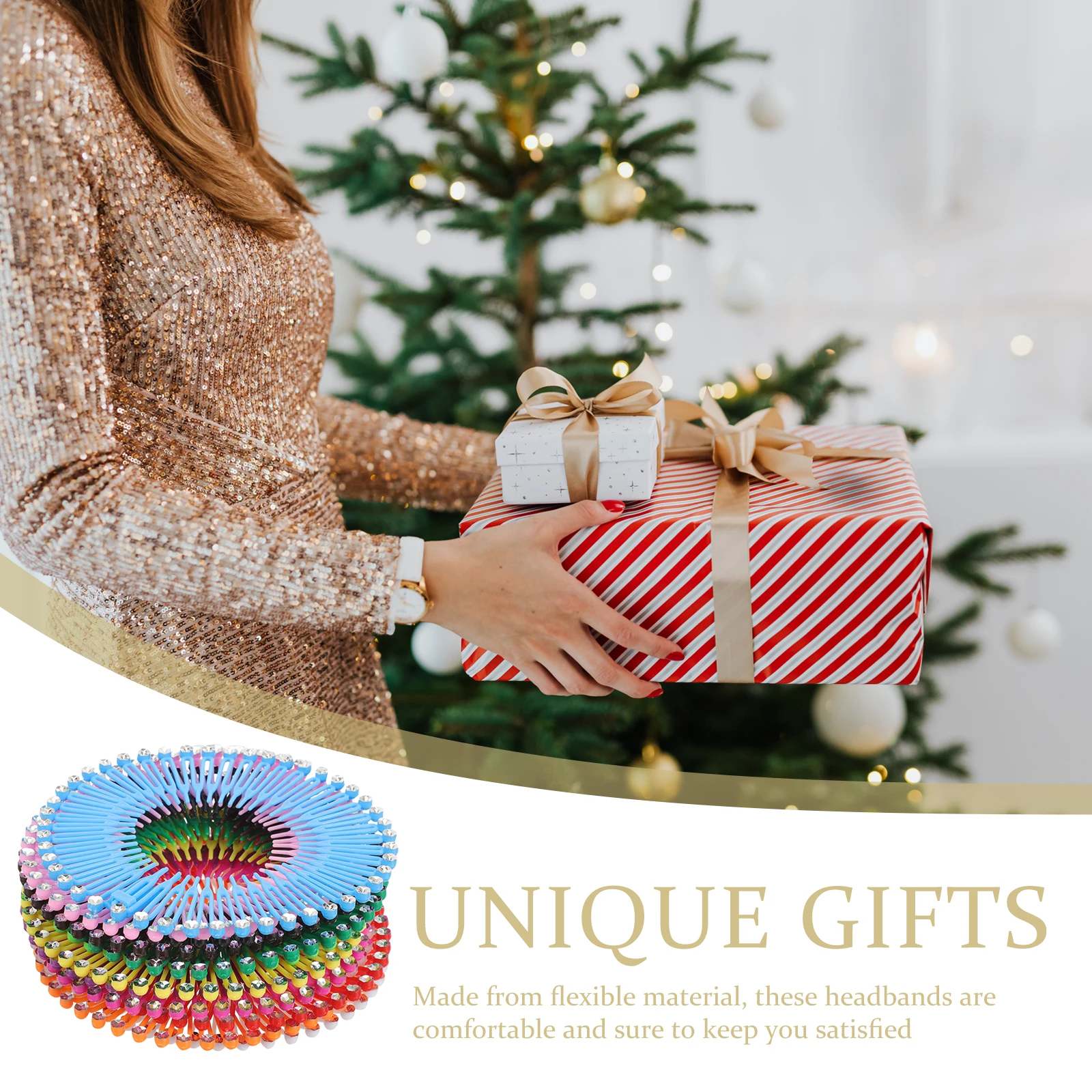 

13pcs Colorful Diamond Comb Stretch Hair Combs Flexible Circle Hair Comb Headband for Women Girls Party Wedding School Daily