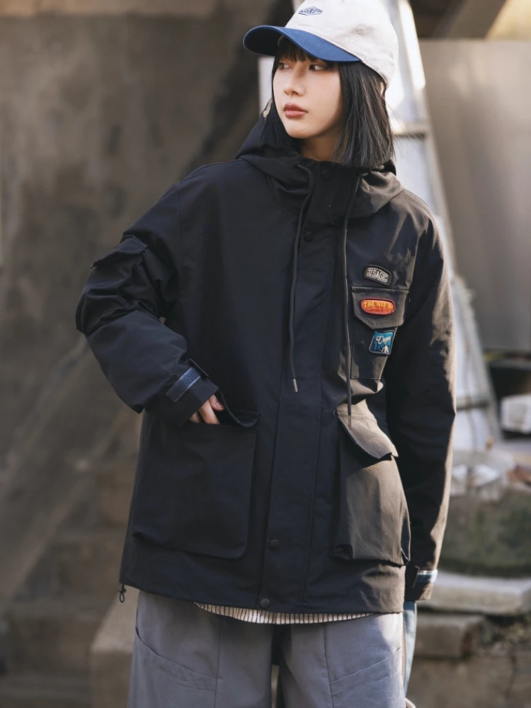 Baggy Jackets Women Pockets Turtleneck Warm Temperament Spring Korean Style Harajuku Fashion Trendy Soft Streetwear Classical