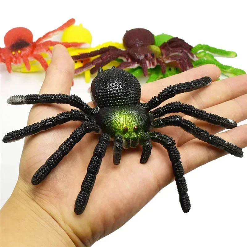 Colorful TPR Simulation Big Spider Insects Model Toys Prank Tricky Scary Toys Halloween Props Children's Model Toys Tricky Toy