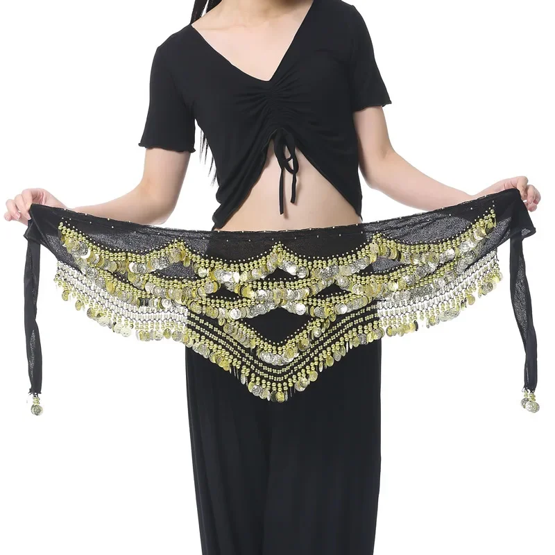 أحزمة العملات القبلية الجديدة سلسلة الخصر للرقص الشرقي المصري 480 عملات معدنية من الفلانيل موجات الرقص الشرقي سلسلة الخصر عملات النيل سلسلة الخصر #3