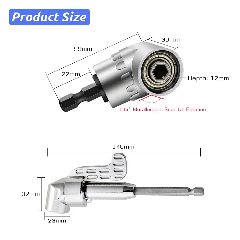 Power Socket Hand Holder, 105 para Bit Turning Cotovelo Bicos, Conjunto de ferramentas ajustáveis, Chave de fenda, Chave de fenda magnética