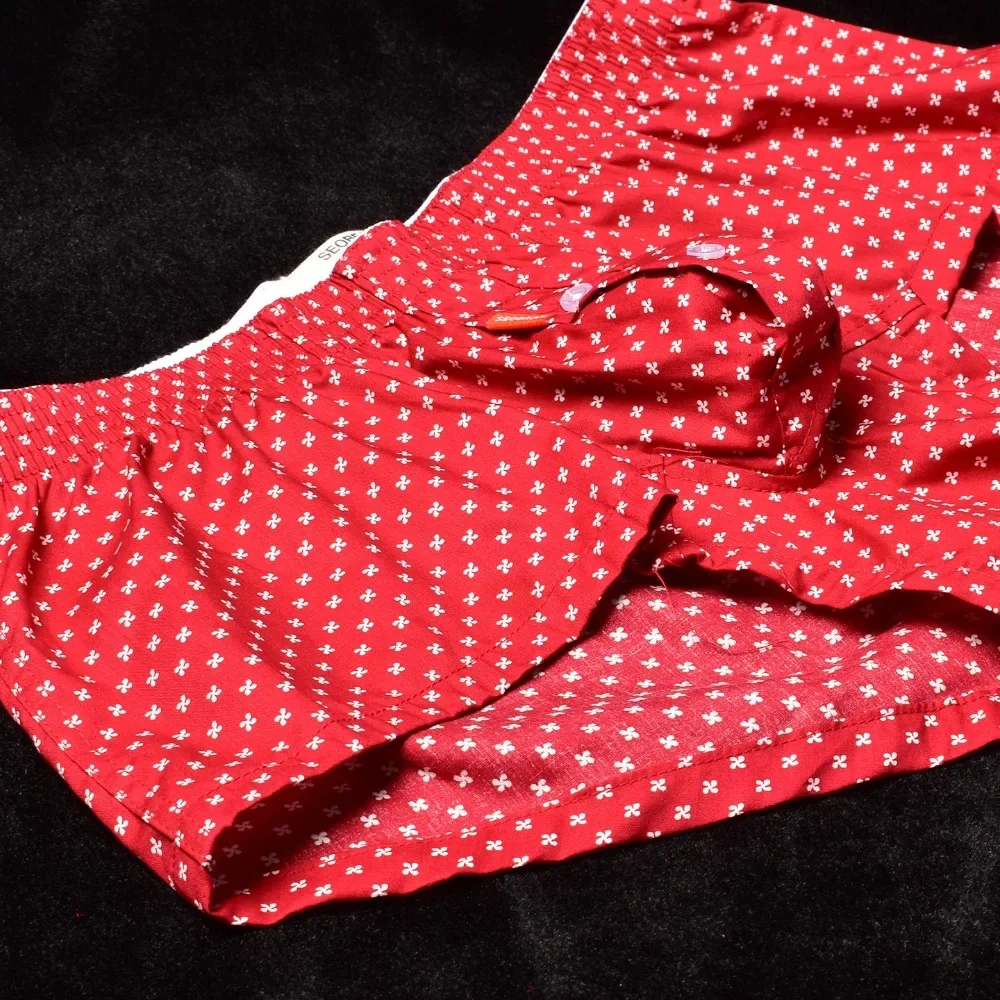 2-Pack Hibin Men's Cotton Floral Loose Woven Three-dimensional 3D Button Bag Youth Home Pants