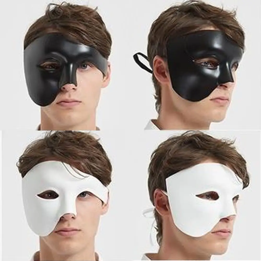 

High Quality Plastic Masquerade Cosplay Masks Thickened Durable Phantom Half Face Mask Lightweight Carnival Costume Props
