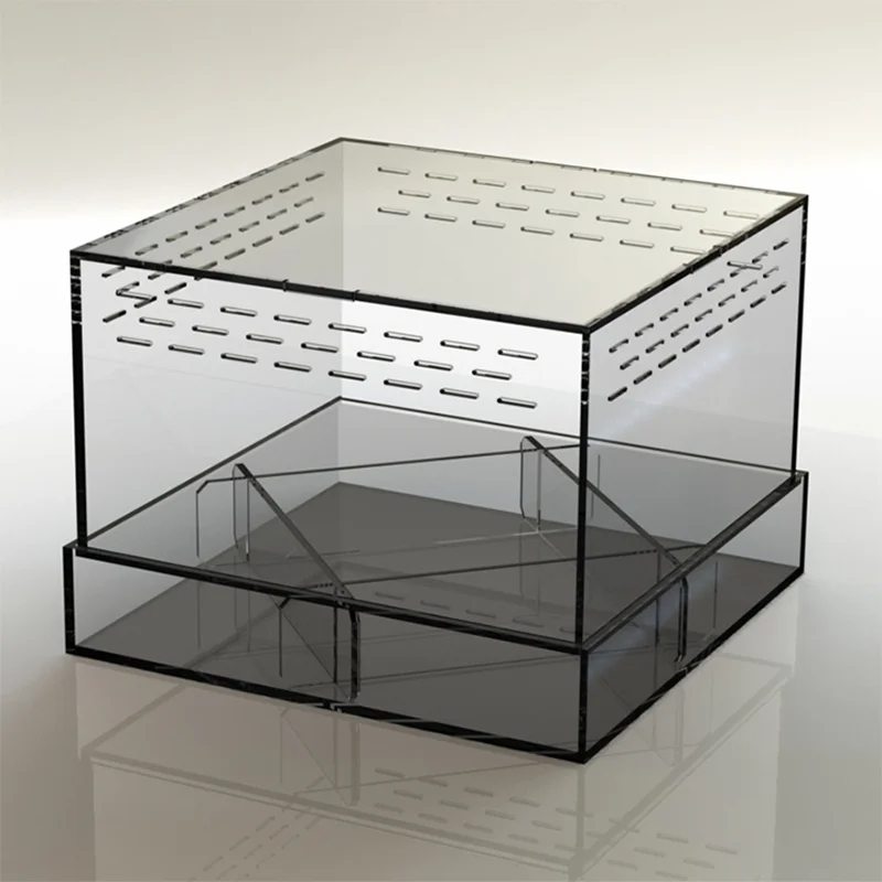 Reptile Acrylic Transparent Breeding Box Spider Lizard Feeding Boxes Tarantula Enclosure Scorpion Bearded Dragon Habitat Cage