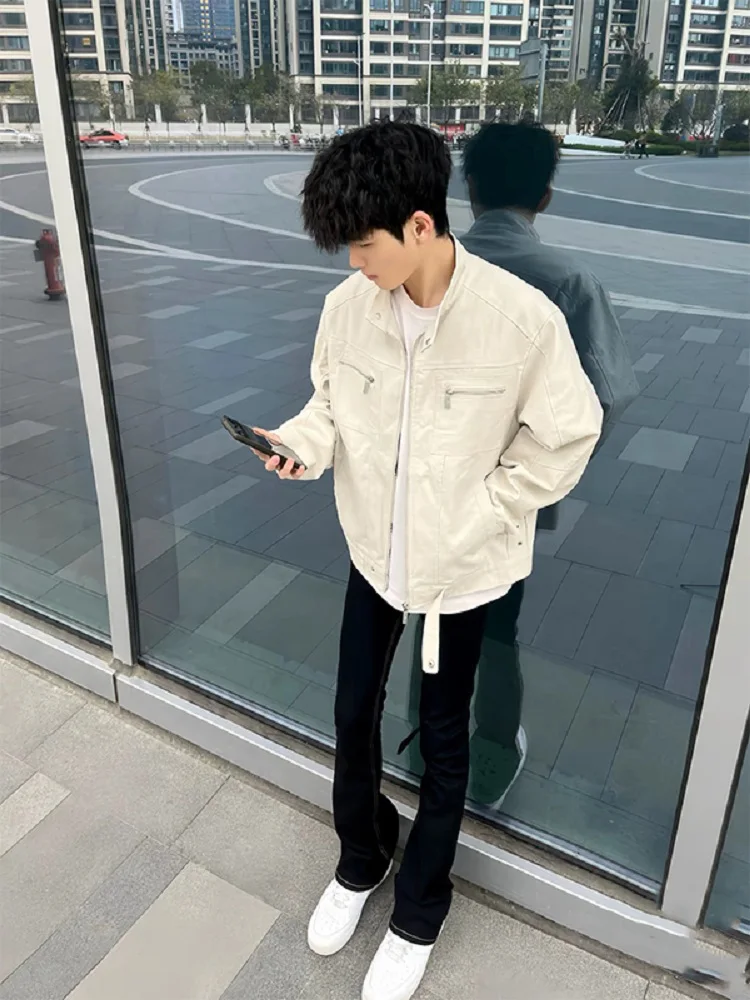 

Американская свободная куртка-жакет с воротником-стойкой для мужчин, модная повседневная верхняя одежда, весна-осень, новинка
