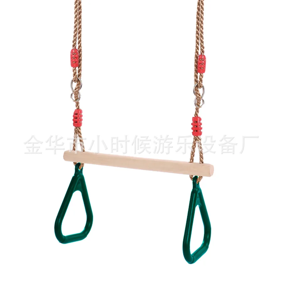 Children Outdoor Fun Swing Rings Wooden Stick Injection Handshaking Ring Shake Hands Climbing Indoor Fitness Equipment For Kids