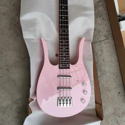 4-String  Bass Rosewood Fingerboard Mahogany body Cartoon Cute Guitars short style Pink Long Ears