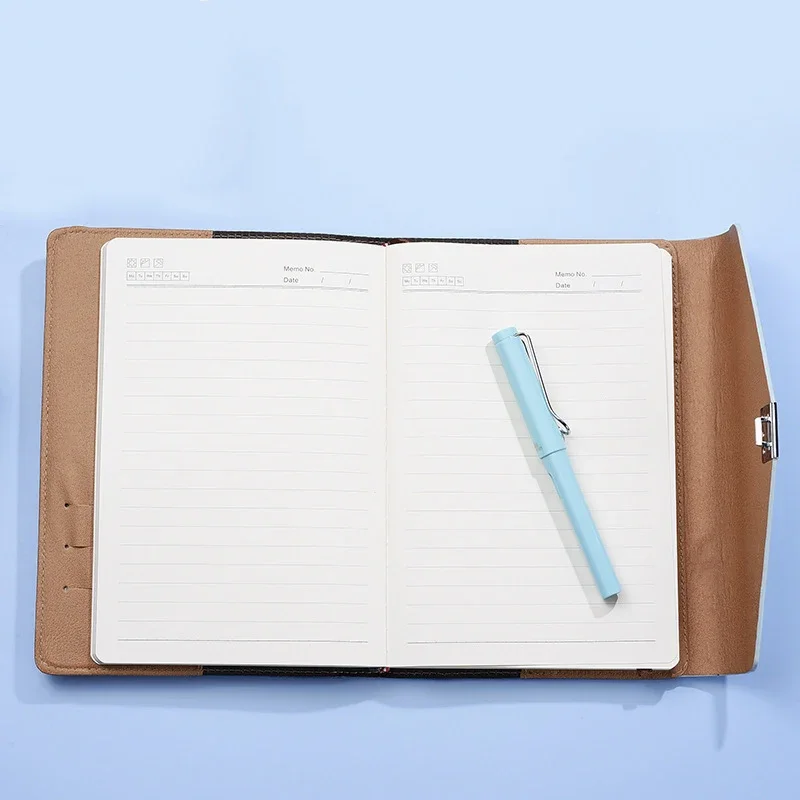 A5 Retro Password Notebook Inner 200 Pages with Lock Secret Diary Book Journal Student Handbook Notepad Stationery School Supply