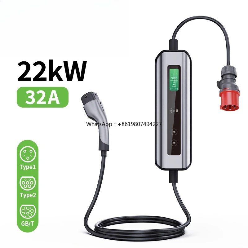32A Wifi 3 Phase 22 Kw Car Charging Evse Home Fast Level 2 11Kw Ac Type 2 Station 7Kw 22Kw Portable Ev Charger