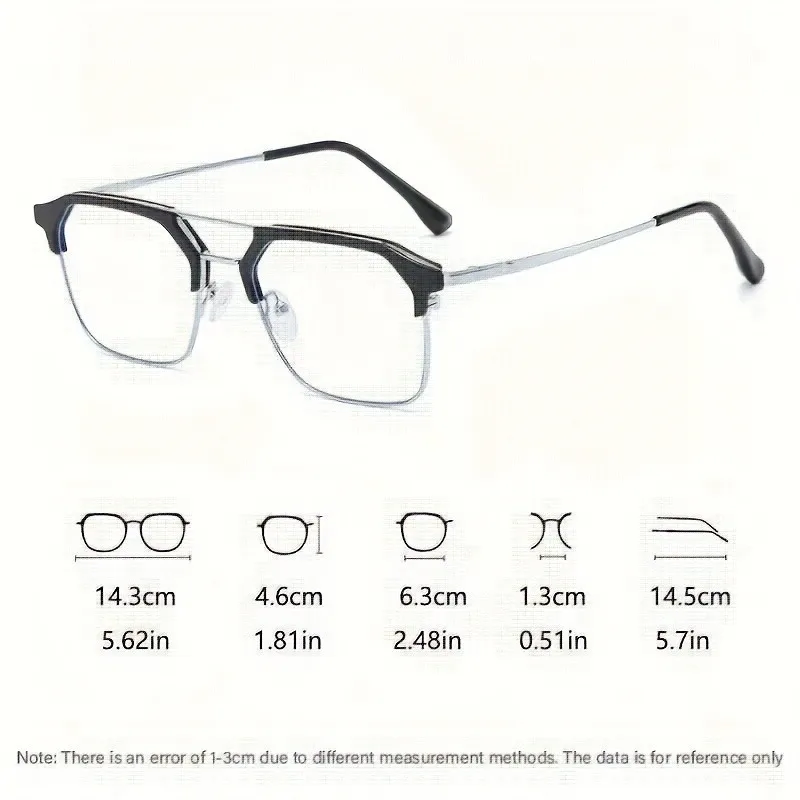 Photochrome Anti-Strahlungs-Blaulichtfilter-Brille, quadratischer Metallrahmen, Computerbrille für Damen und Herren, austauschbare Gläser – Detail 7