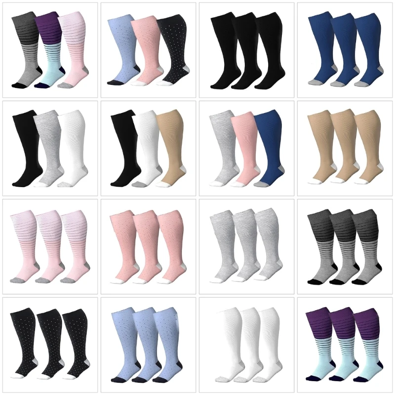 

Big Size Compressed Socks 3 Pairs Comfort Support Stockings for Swollen Legs