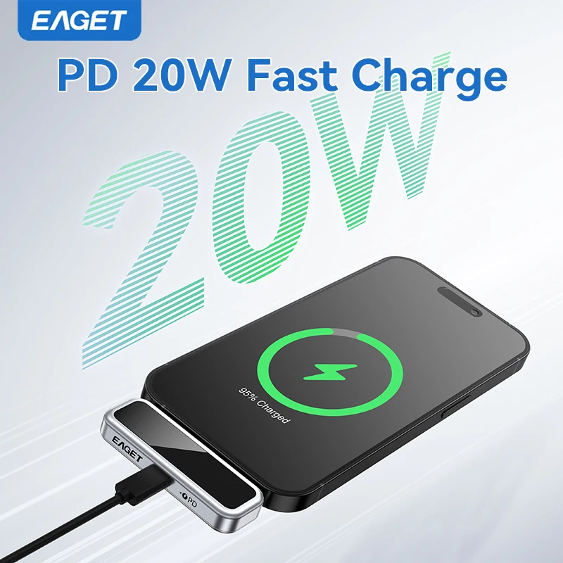 Eaget 64GB/128GB/256GB/512GB Type-C USB Flash Drive - I30, with LCD Displays and PD 20W Fast Charge for Phone Tablet