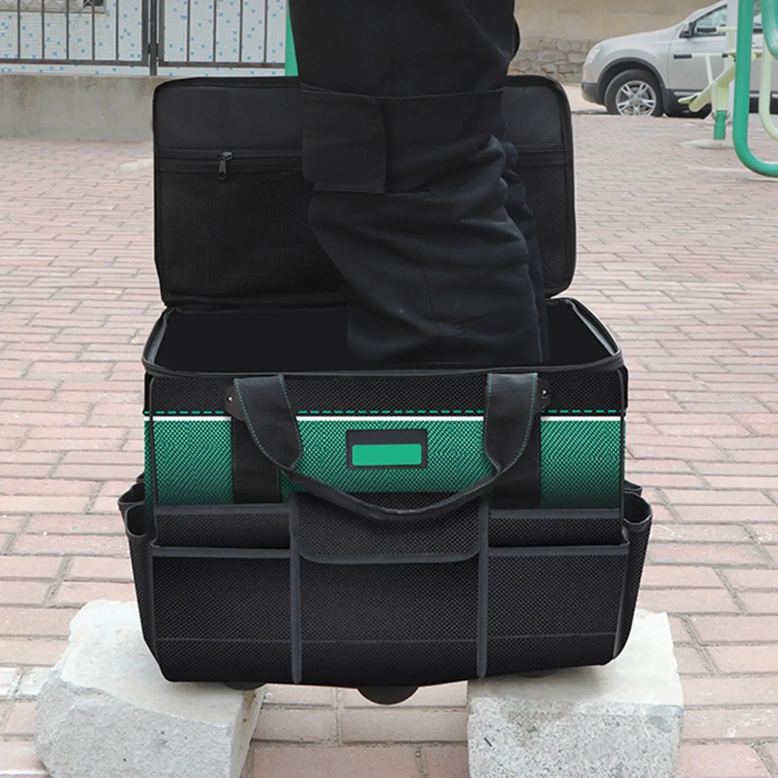 rolling-tool-bag-portable-multifunction-with-telescoping-handle-toolbox-with-wheels-for-workers-trunk-home-garage-electrician
