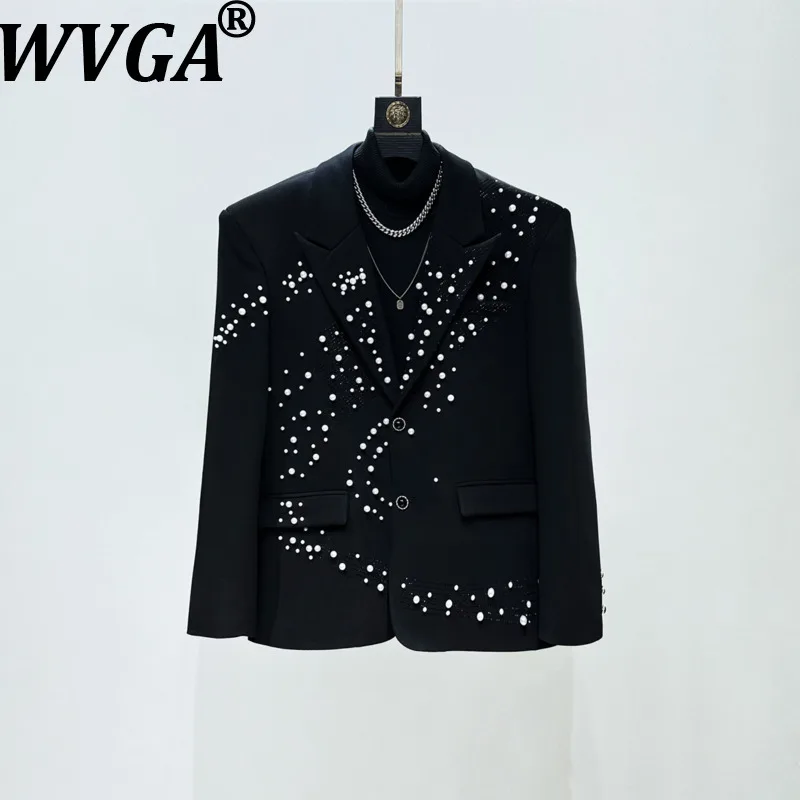 

Мужские трендовые блейзеры WVGA: новая коллекция весна-осень, эксклюзивный дизайн, ручная работа, инкрустация стразами, стильные повседневные куртки премиум-класса с жемчугом, модель W18949