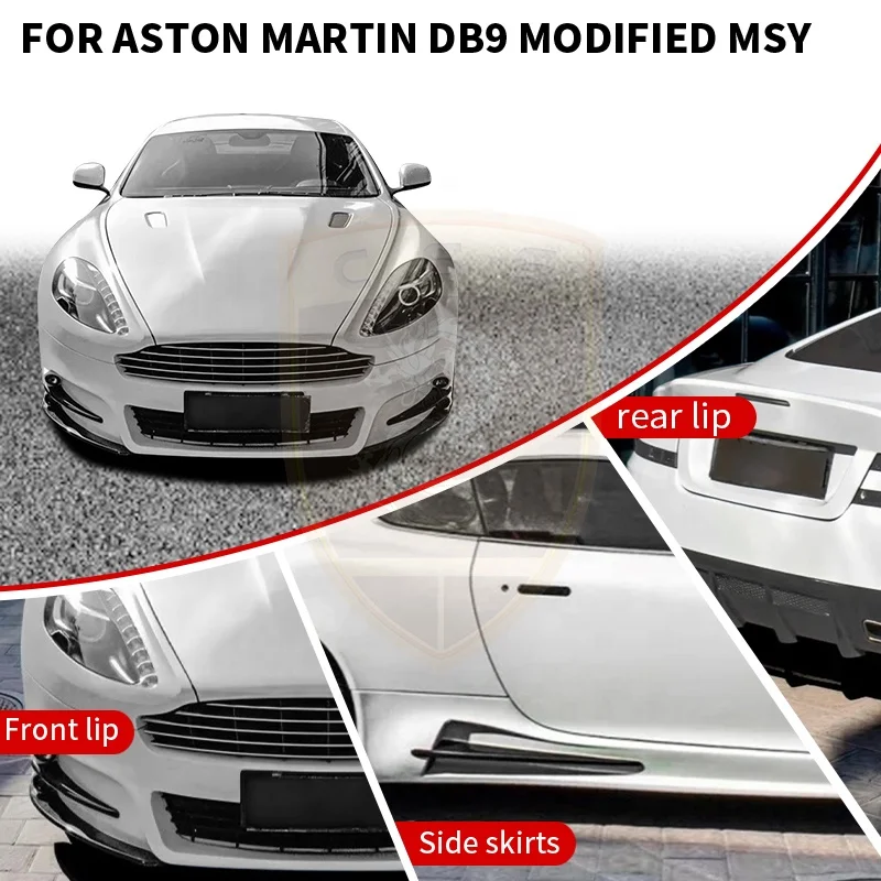 New Arrival Fiberglass Material Half Carbon Fiber Upgrade to MSY Style Car Body Kit for Aston Martin DB9 Front Rear Bumper