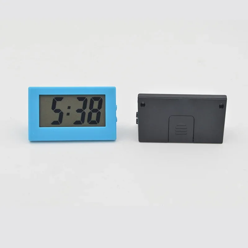 Desk Digital Clock LCD Screen Self-Adhesive Bracket Car Clock Plastic Mini Time Clock Table Watch