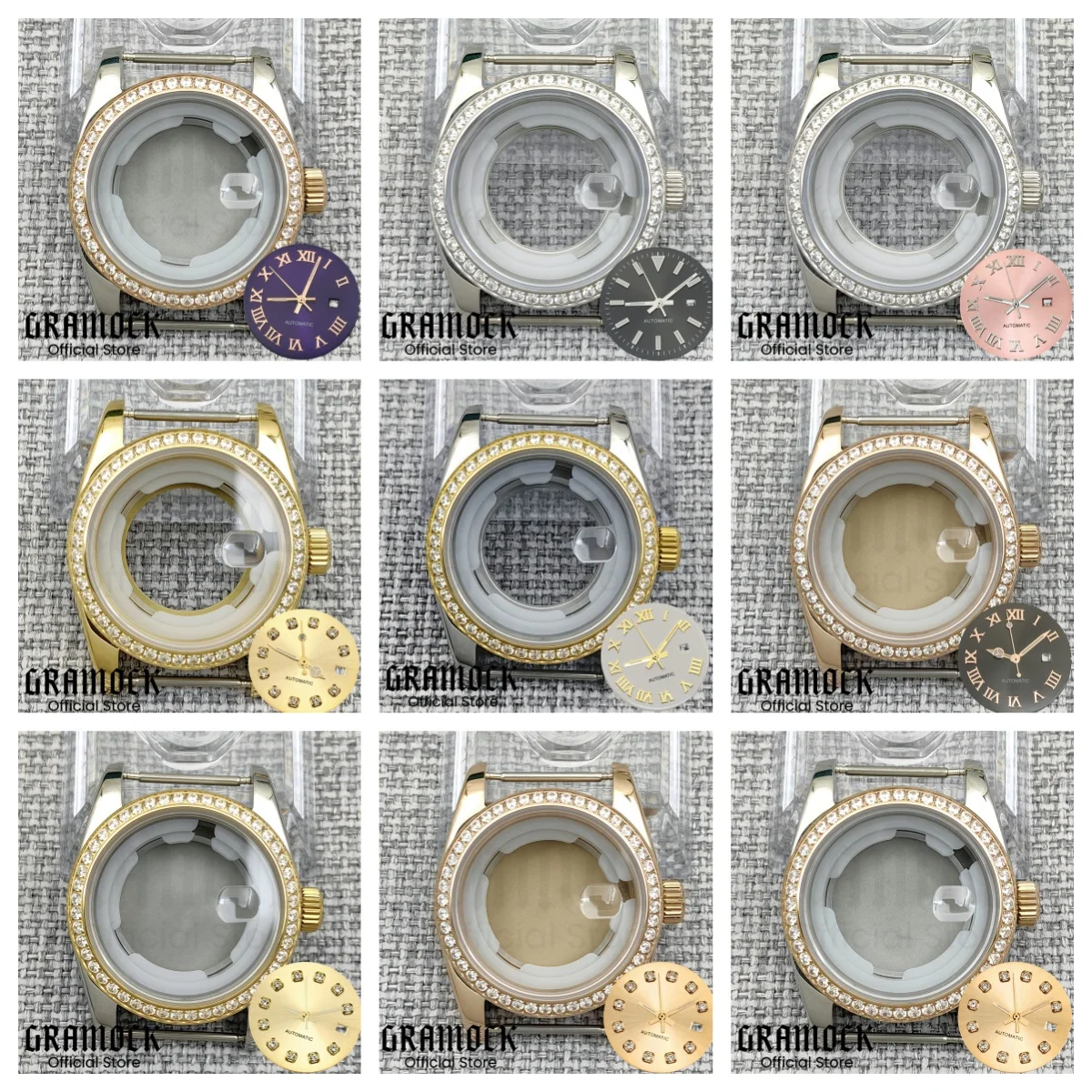 

Корпус часов Gramock 31 мм NH05 NH06, серебряный корпус из нержавеющей стали с сапфировым стеклом Crysta, водонепроницаемый, подходит для циферблата 24,5 мм