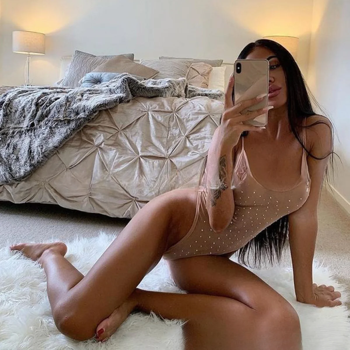 Sequins Perspective Mesh Bodysuit Women Sexy High Elastic Lingerie Halter Jumpsuit Thongs Female Clothes One Piece Romper Summer