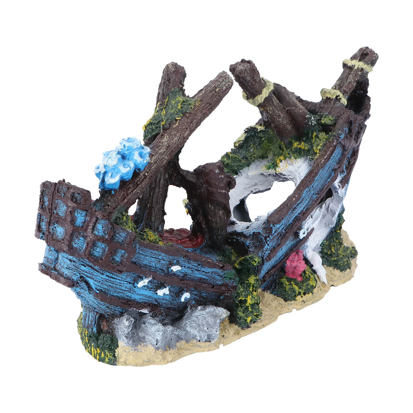 

Resin Pirate Ship Wreckage Aquarium Landscaping Ornament Decorations Shipwreck Crafts Debris Aquatic Fish Tank Adornment