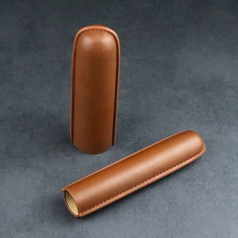 Leather Cigar Tube Humidor Portable Waterproof Cigar Tube Holder Travel Moisturizing Cigars Accessories