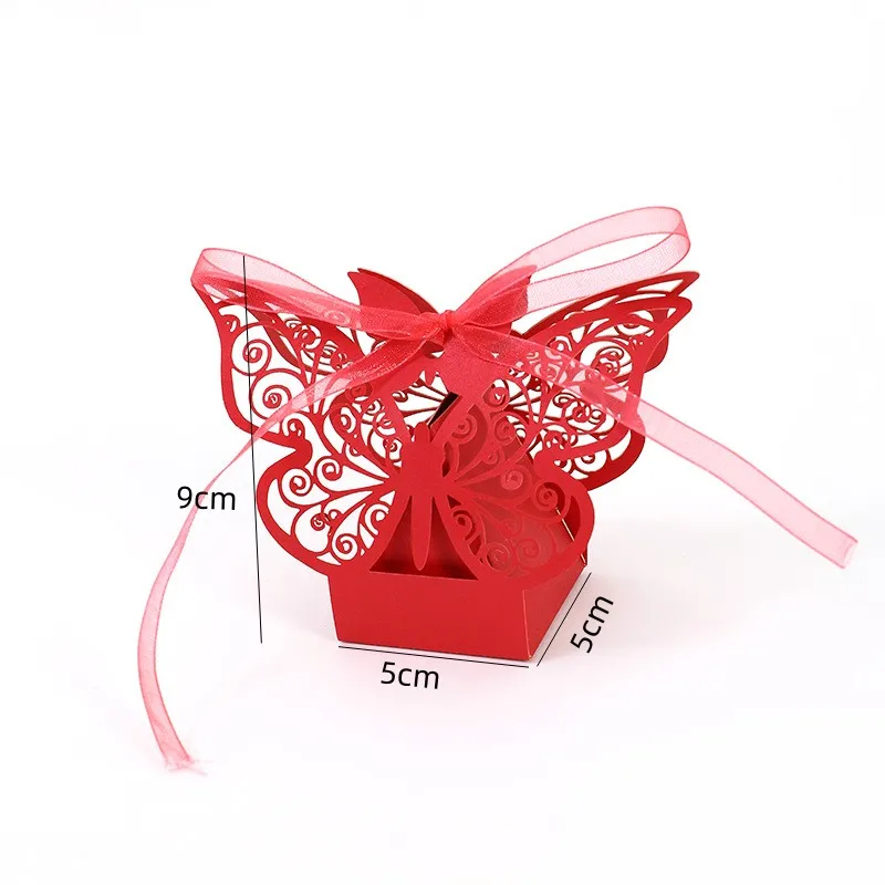 20/50 Stück Laser-Hohlschmetterling Geschenkboxen Hochzeit Süßigkeiten-Schokoladenbox Party-Gastgeschenke Geburtstag Hochzeitsdekorationen Box – Detail 5