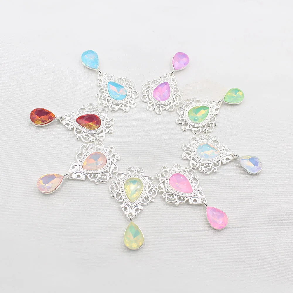 LKERAN 5 pieces of 25 * 48mm droplet mocha pendant jewelry DIY brooch wedding invitation wine glass gift box hair accessories