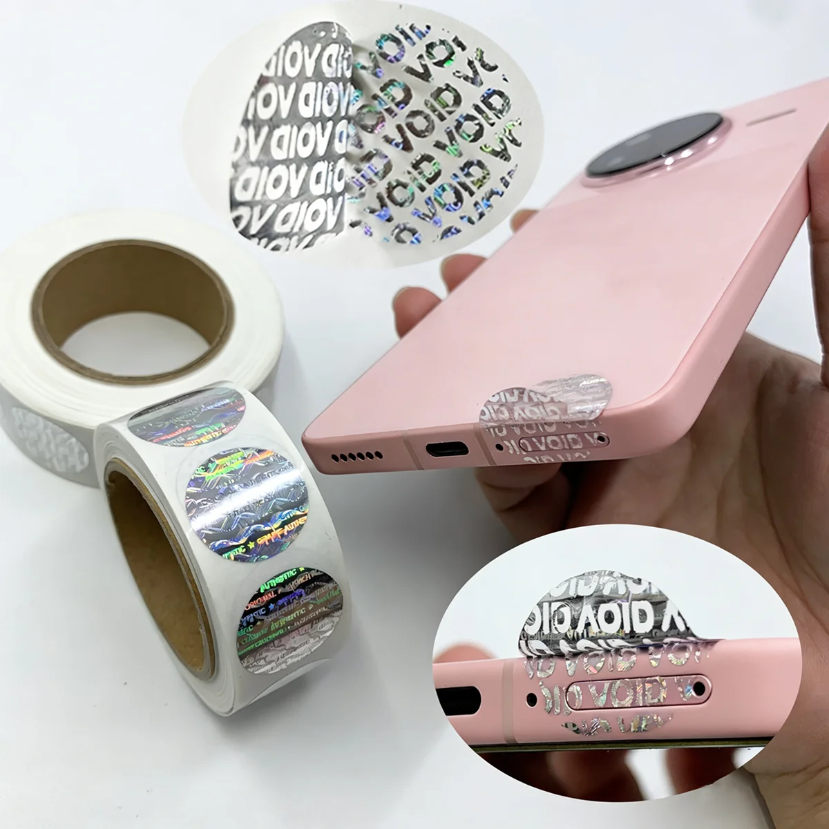 

1200pcs Anti-tampering VOID Hologram Laser Label Stickers for laptops, In Rolls ORIGINAL 3D Earth Commercial Sealing Stickers