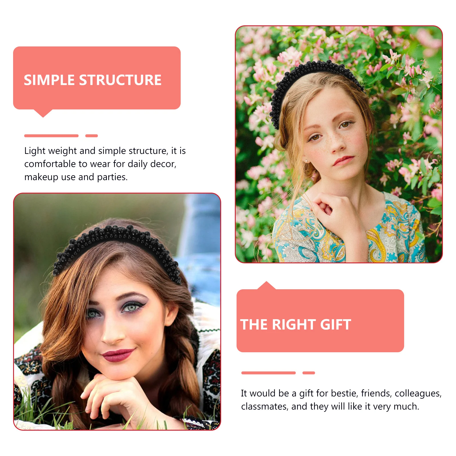 

Pearl Hairband Baroque Sponge Headband Chic Elegant Women Headdress for Wedding Prom Party Hair Decoration Pearl Hairband