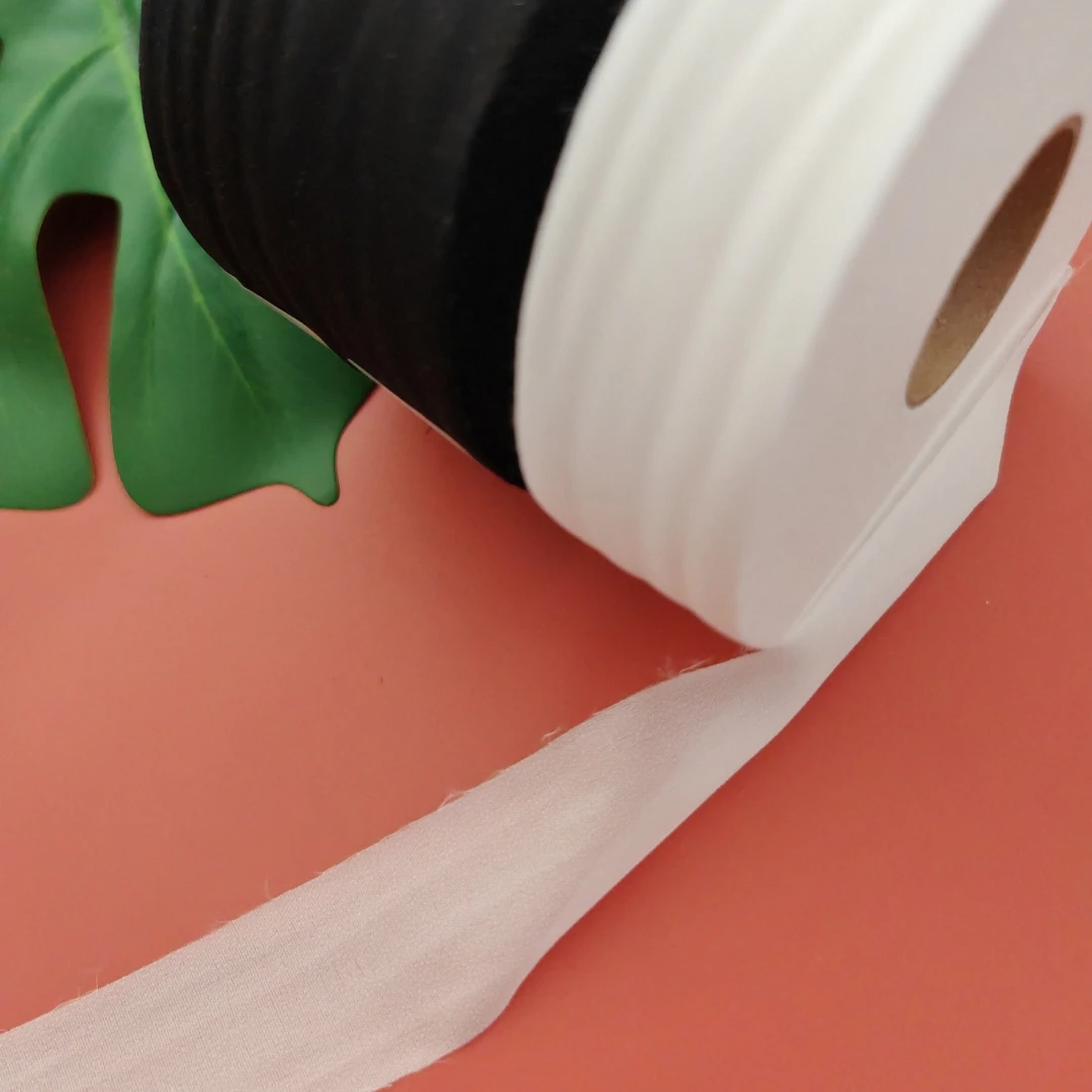 10m 30D Adhesive Lining 3.5cm 5cm 7cm 10cm Black White Roll Cloth Lining Single-sided Adhesive Tape, DIY Clothing Accessories