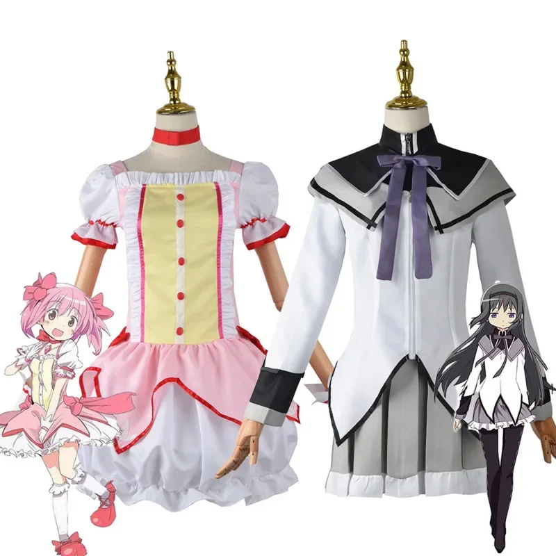 Anime 2024 Puella Magi Magica Kaname Madoka Akemi Homura Tomoe Mami Cosplay Costumes Wig Woman School Uniform MN12