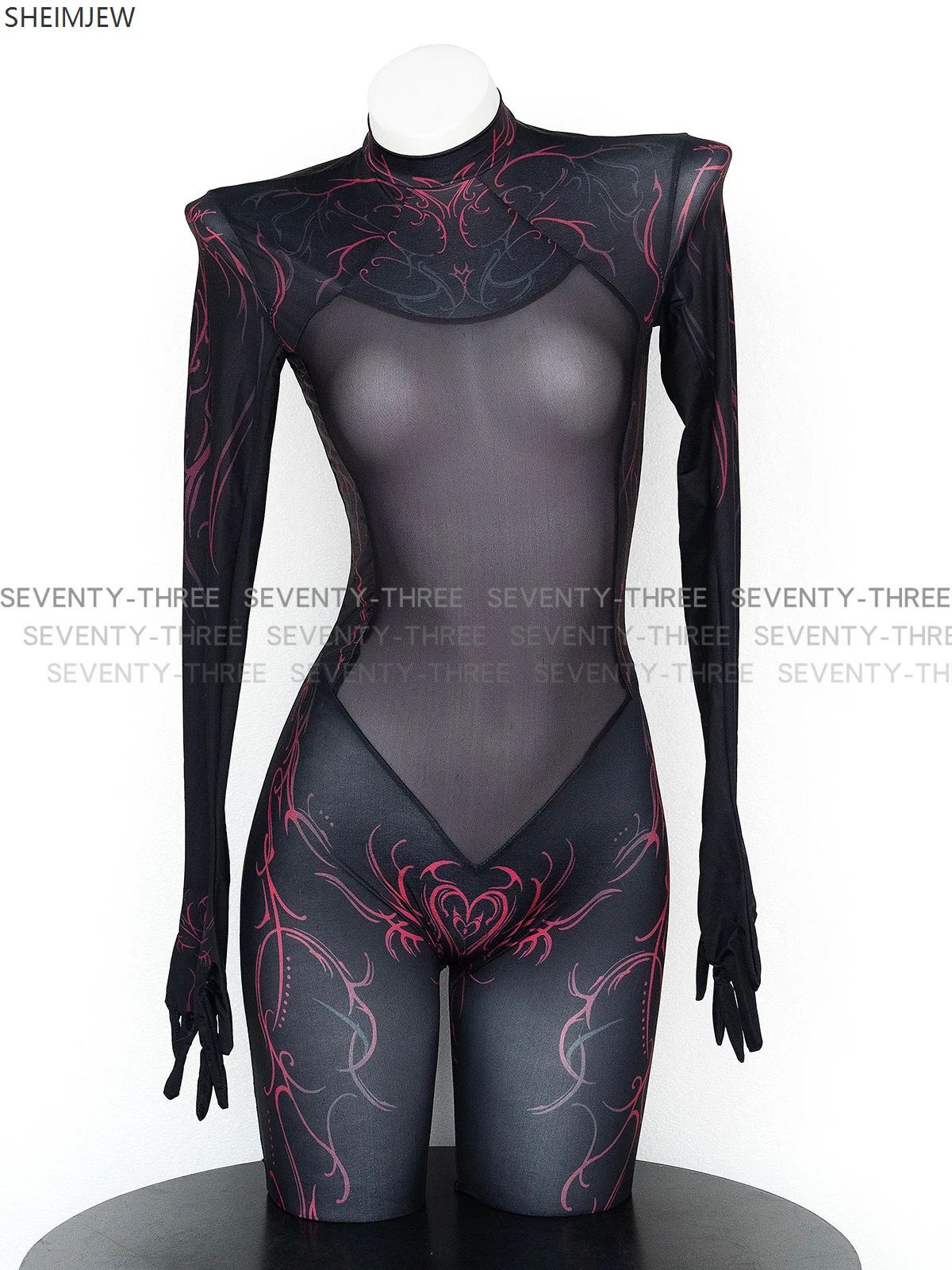 Women's Sexy Oily Splicing Gradient Succubus Tights Full Body Little Devil Adult Role Play Gothic Temptation Uniform Costume - Image 3
