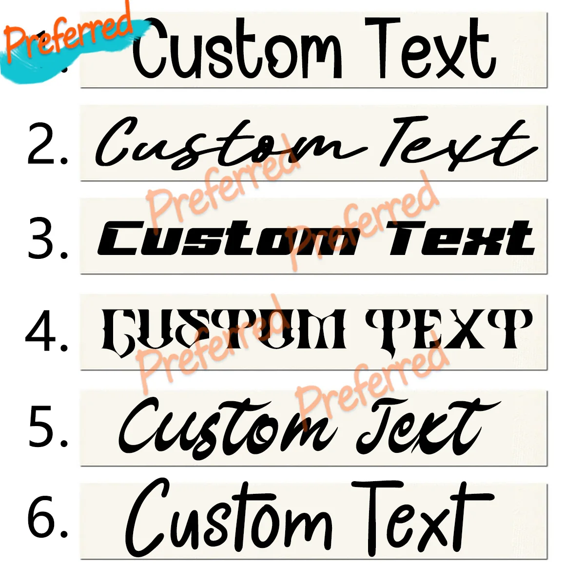 Cursive Custom Vinyl Decal Sticker Personalised Text or Logo Waterproof Decal Any Size Craft Custom Text