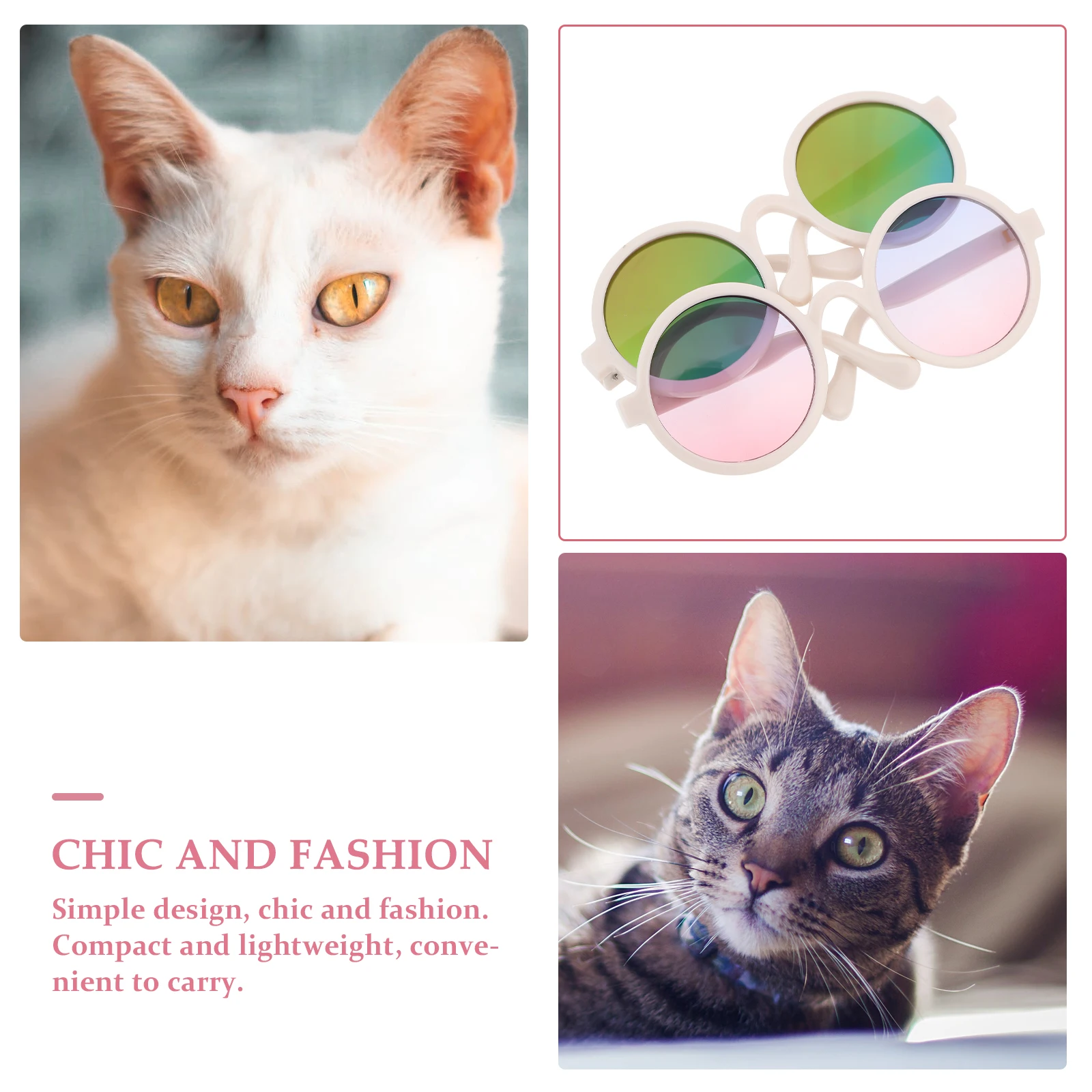 

2pcs Pet Gag Glasses For Small Dogs Cats Cool Design Party Photo Props Dog Sunglasses Decorative Cosplay Eyewear Pet Accessories