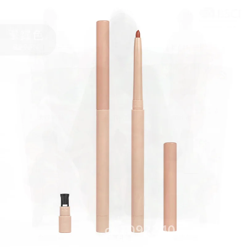 قلم تحديد الشفاه عبر الحدود مقاوم للماء يدوم طويلاً، خط شفاه عاري غير لامع - تركيبة كوب غير لاصقة مع اثني عشر لونًا للاستخدام اليومي