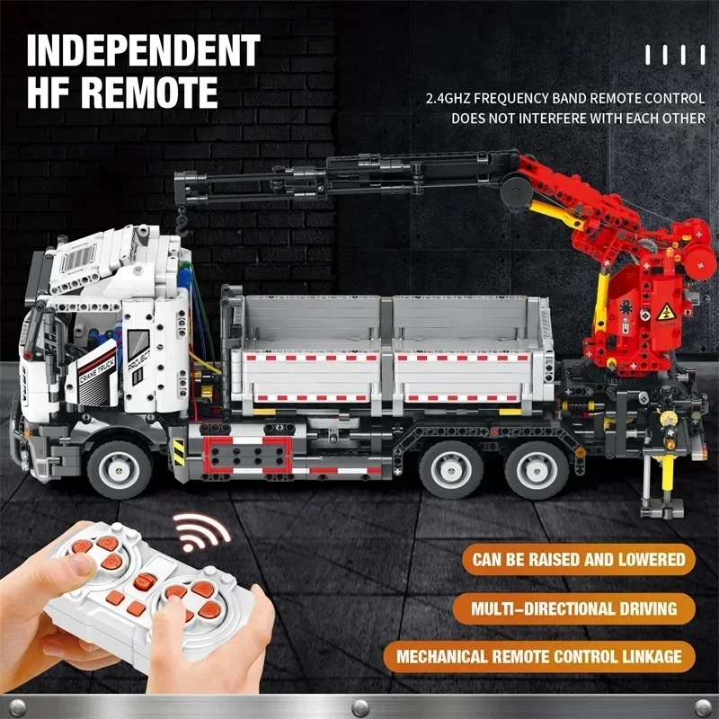 2328PCS Multifunctional Crane Truck Building Blocks Remote Control Engineering Vehicle RC Car Bricks Kids Toys Birthday Gifts