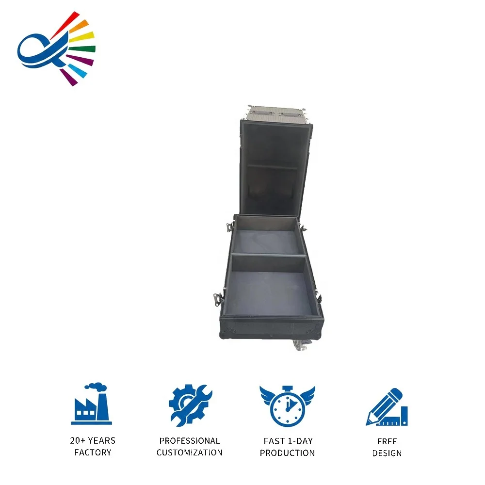 Custom Color OEM ODM High Quality ATA 2IN1Flight Case For Sound Speaker Amplifier By Road Case Manufacturer