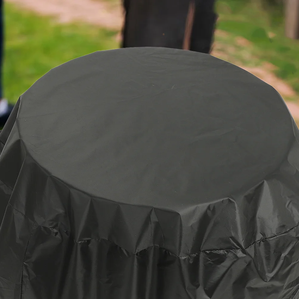 

210D Waterproof Bbq Grill Cover Heavy Duty Round Outdoor Cooking Protector for Camping Patio All Weather Grill Protection