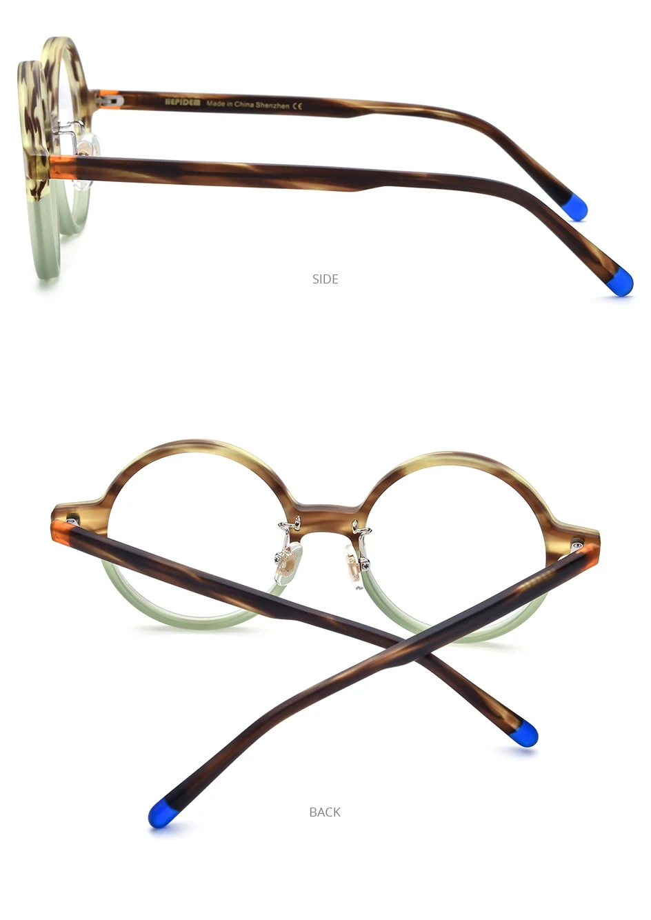 HEPIDEM Acetat Brille Rahmen Männer Marke Designer Runde Frauen Nerd Brillen japanische handgemachte Brille Vintage Brillen 9158 – Detail 21