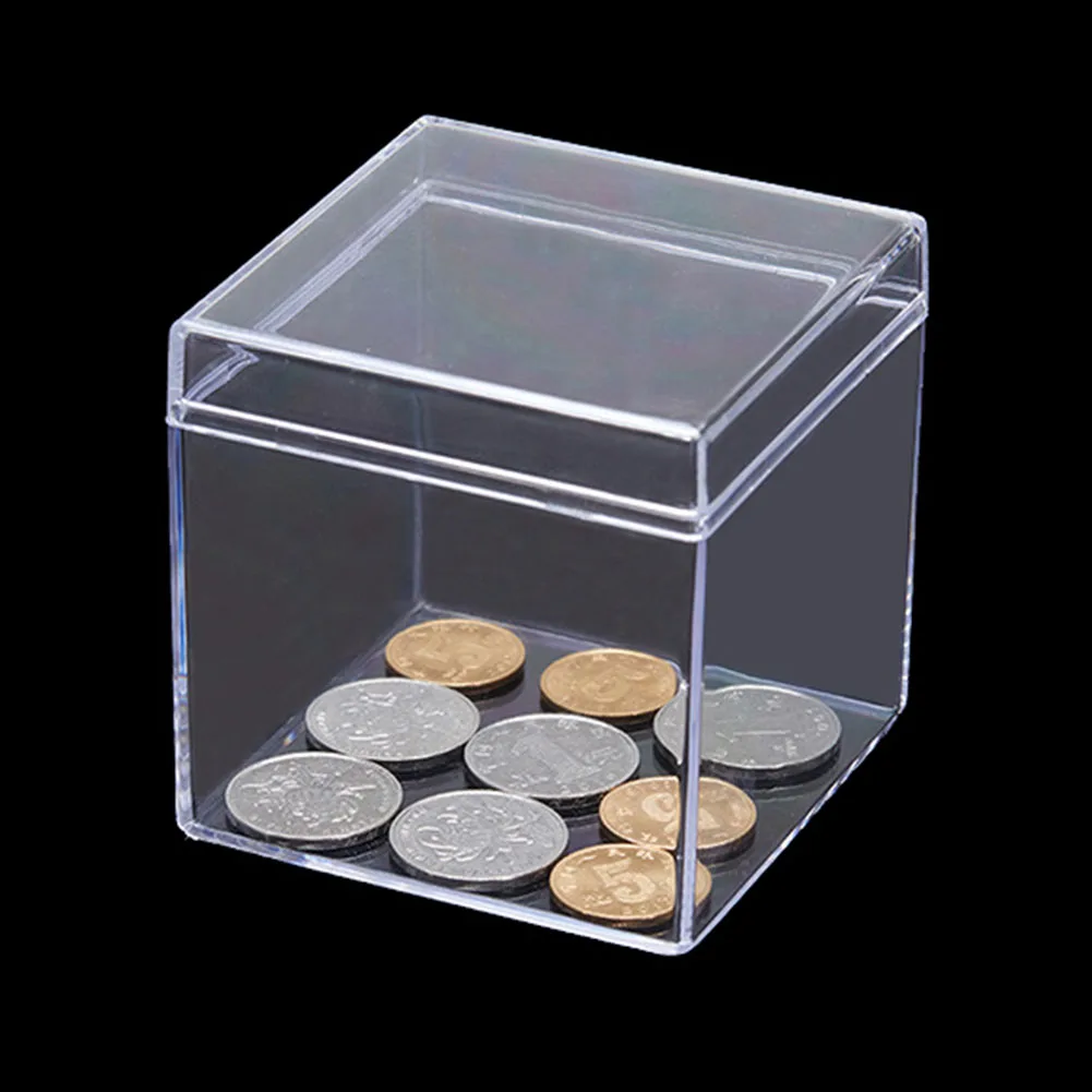 1/2/4Pcs Small Clear Storage Boxs Acrylic Square Candy Dragee Box Jewelry Container Nail Screws Containers Storage