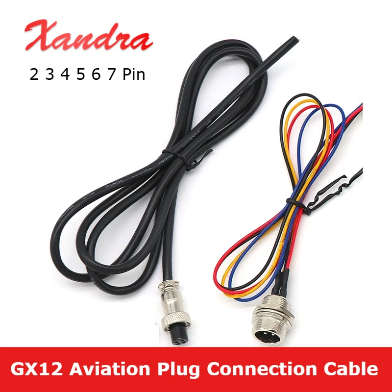 GX12 2 3 4 5 6 7 Pin Aviation Plug Connection Cable 5A Welding Processing Sensor Extension Cord M12 Male Female Connector Wire