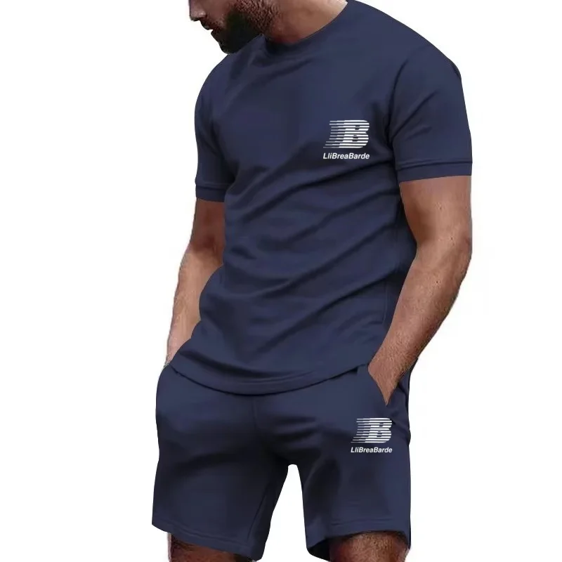 

Men's sportswear set fashionable quick drying T-shirt set summer two-piece casual sportswear set men's clothing