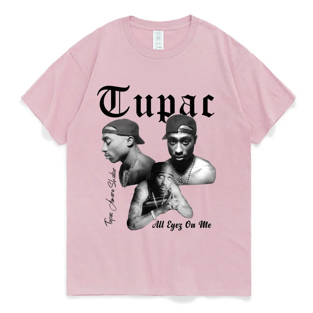 Fashion Rapper Tupac 2pac Cartoon Top Harajuku print ladies T-shirt casual basics O-collar T shirt short sleeve ladies T-shirts