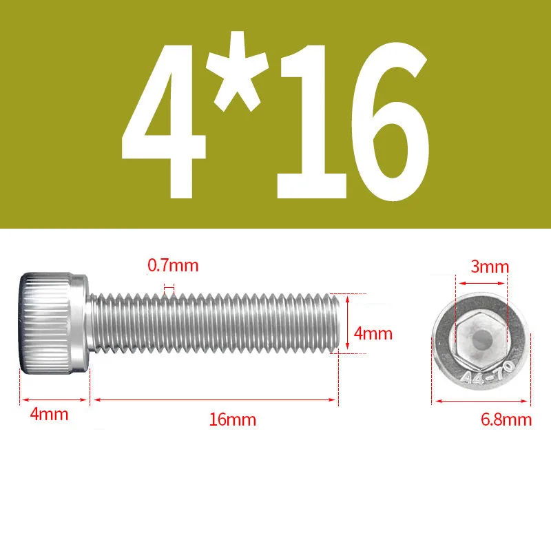 M4-3000pcs  304/316 Stainless Steel Hex Socket Cap Head Allen Bolt