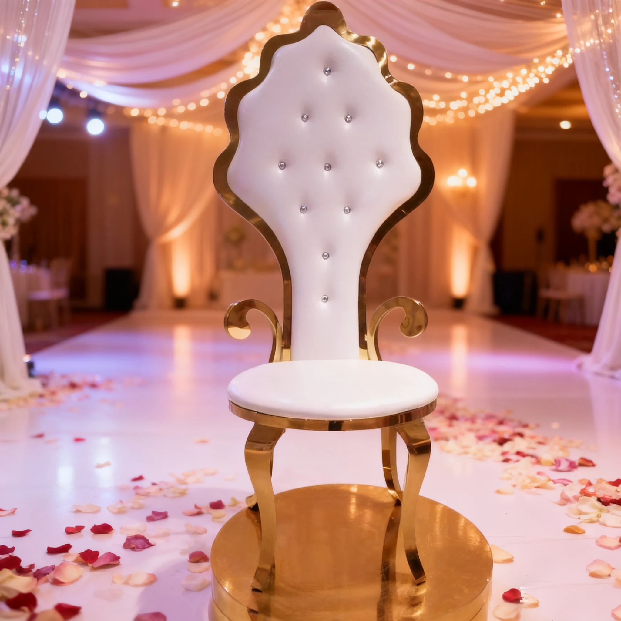 2pcs f30 Luxury Royal Wedding Throne Chairs King & Queen High Back with Stainless Steel for Hotel Living Room Bedroom Bar ivy375