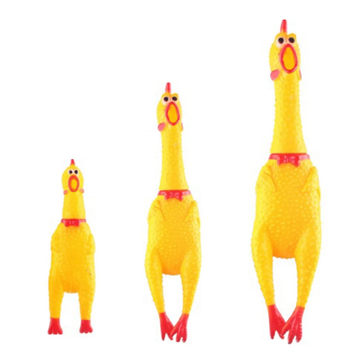 New Pet Dog Squeak Toy Scream Chicken Squeeze Dog Chew Toy Durable and Fun Yellow Rubber Exhaust Chicken